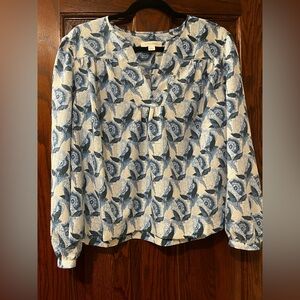 Treasure & Bond size small blue and White Women's Top
